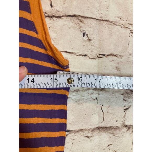 Hiho Maxi Dress Womens Small Purple & Orange Striped Full Length Stretch - Picture 11 of 16